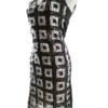 KAIFA Rozmiar 34/36 Kolor Czarny W serek Sukienka Bodycon Bezrękawnik Do Kolan