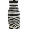 River island Rozmiar 12 (40) Kolor Czarny Pasy Odkryte Ramiona Sukienka Ołówkowa Bezrękawnik Midi