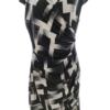 2 Biz Rozmiar XL Kolor Czarny W serek Sukienka Sheath Krótki rękaw Midi