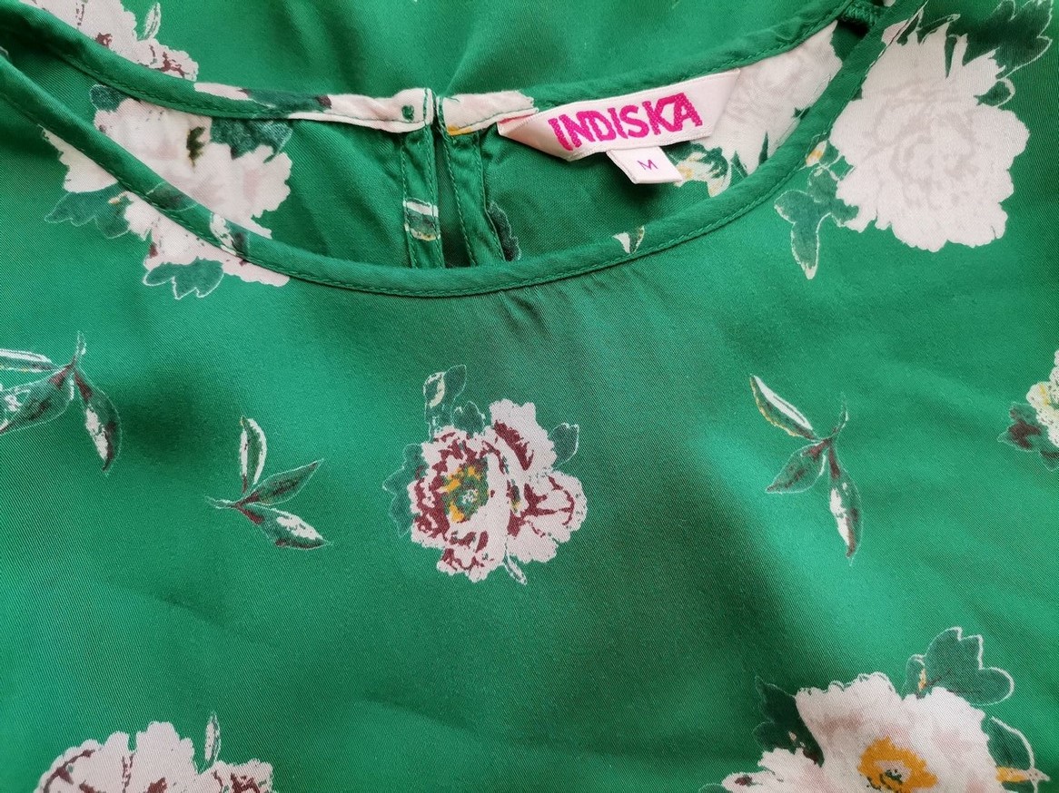 IMG_20210521_131603.jpg Indiska Rozmiar M Kolor Zielony Crew Neck Bluzka Krótki rękaw Materiał Modal 100%