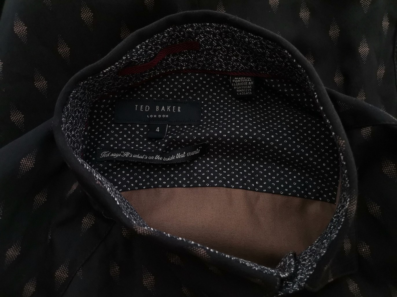 IMG_20210521_140726.jpg Ted Baker Rozmiar 4 (XL) Kolor Granatowy Kołnierz Męska Koszula Casual Długi rękaw Materiał Bawełna 100%