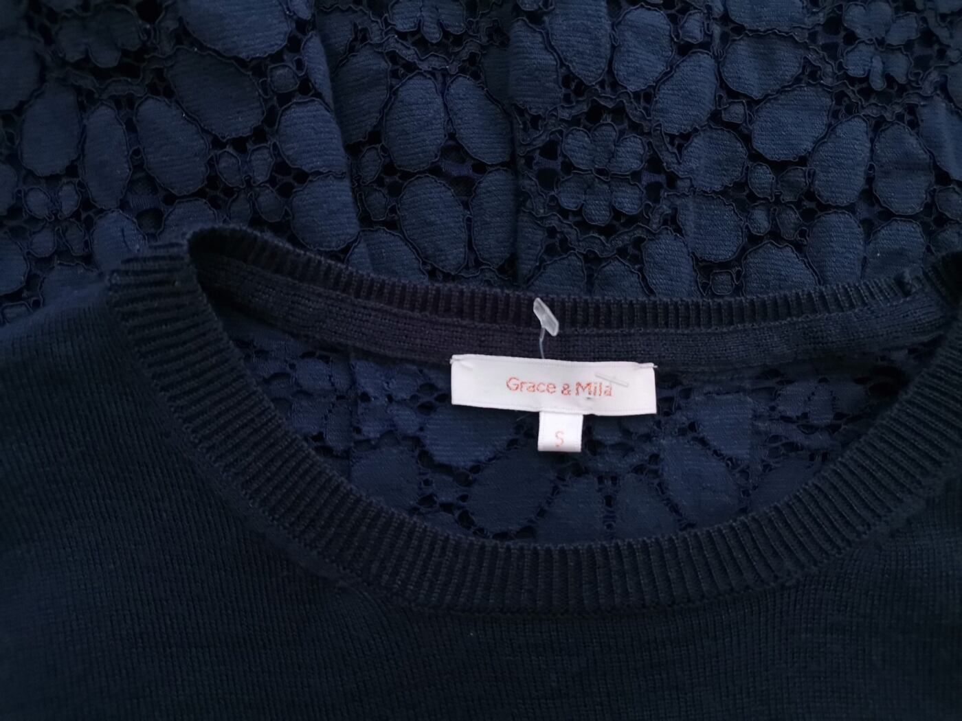 IMG_20210524_122724.jpg Rozmiar S Kolor Granatowy Crew Neck Sweter Długi rękaw Materiał Akryl