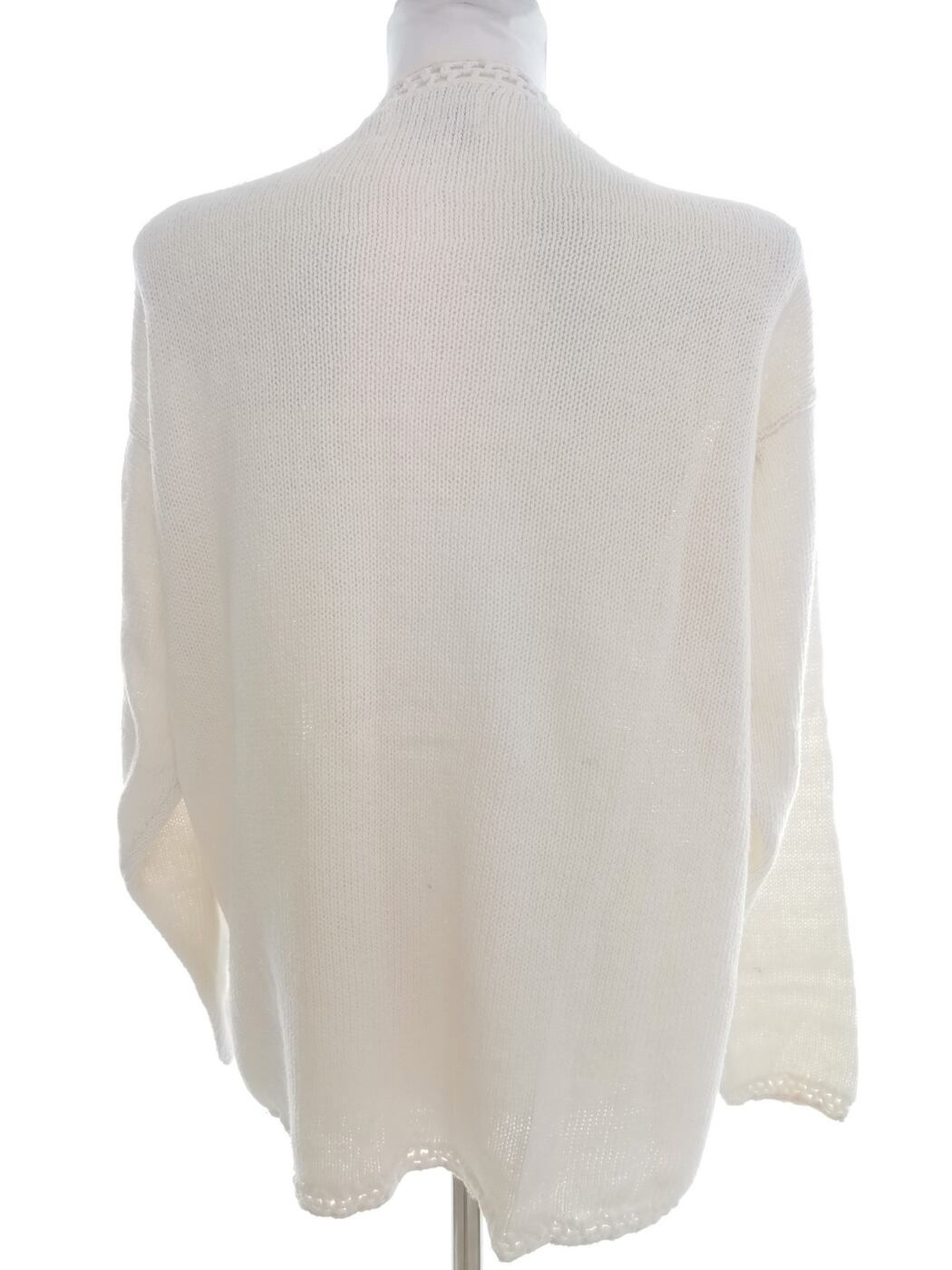Daisy Rozmiar ONE SIZE (44) Kolor Kremowy Crew Neck Długi Sweter Tunika Długi rękaw Materiał Ramie Cienka dzianina