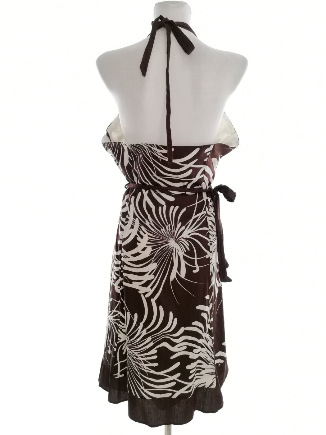 Rocha. John Rocha Rozmiar 18 (46) Kolor Brązowy Halter Sukienka Maxi Bezrękawnik Długa Materiał Bawełna 100% Rocha. John Rocha Rozmiar 18 (46) Kolor Brązowy Halter Sukienka Maxi Bezrękawnik Długa Materiał Bawełna 100%