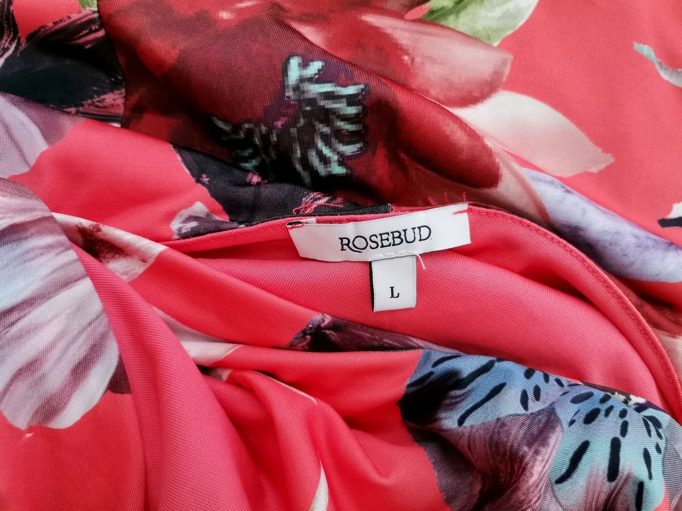 Rosebud Rozmiar L Kolor Pomarańczowy W serek Sukienka Zawijana Krótki rękaw Midi Rosebud Rozmiar L Kolor Pomarańczowy W serek Sukienka Zawijana Krótki rękaw Midi