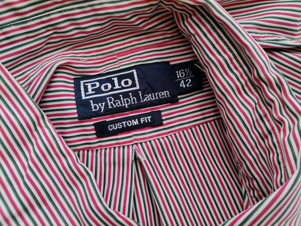 IMG_20210526_135827.jpg Polo Ralph Lauren Rozmiar 16.5 (42) Kolor Czerwony Pasy Kołnierz Męska Koszula Elegancka Długi rękaw Materiał Bawełna 100%