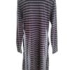 Gudrun Sjödén Rozmiar M Kolor Fioletowy Pasy Split Crew Neck Sukienka Sweterkowa Długi rękaw Midi Materiał Bawełna 100%