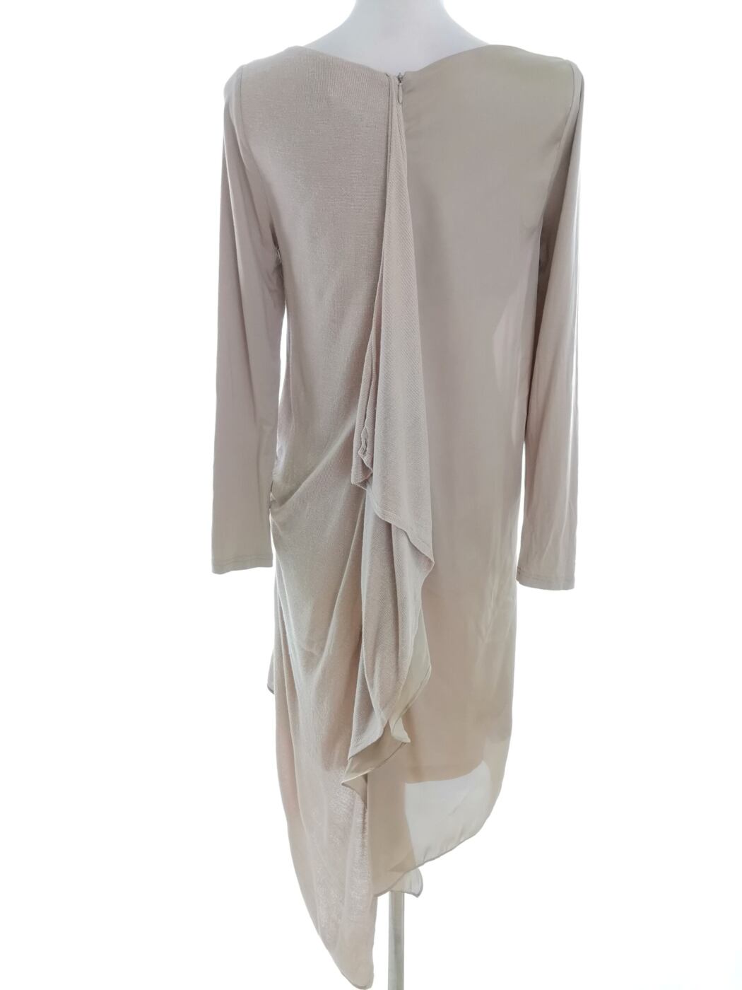 Fran Jane Rozmiar S Kolor Beżowy Okrągły dekolt Sukienka Maxi Długi rękaw Długa Materiał Rayon Fran Jane Rozmiar S Kolor Beżowy Okrągły dekolt Sukienka Maxi Długi rękaw Długa Materiał Rayon