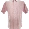 Ted Baker Rozmiar 5 (XXL) Kolor Lawendowy Pasy Kołnierz Męska Koszula Casual Krótki rękaw Materiał Bawełna