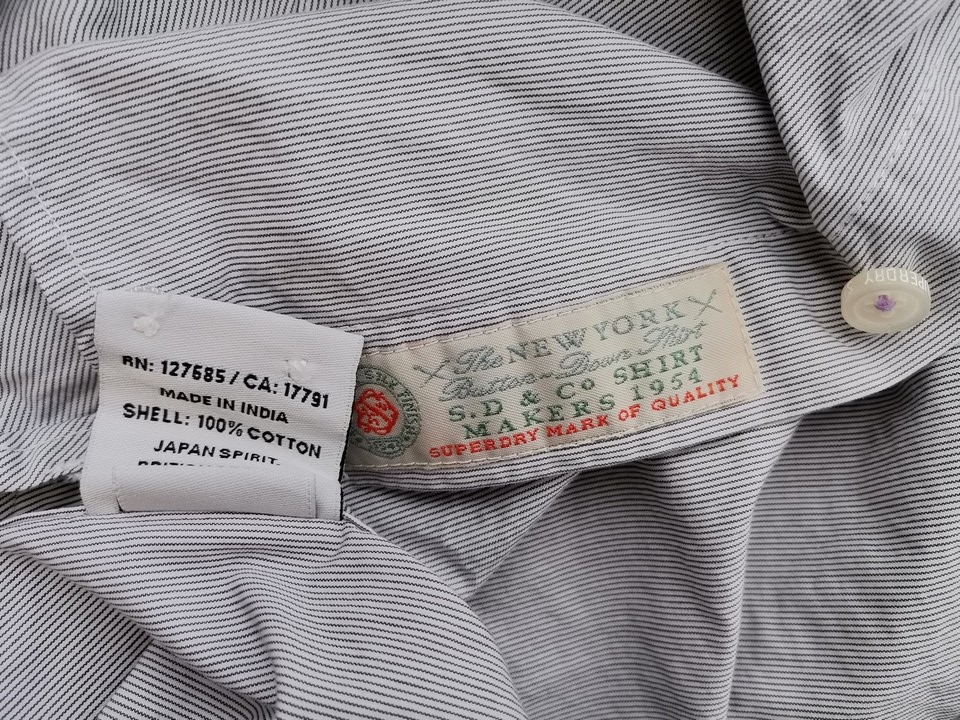 IMG_20210527_140437.jpg Superdry Rozmiar S Kolor Szary Pasy Kołnierz Koszula Zapinana Bluzka Długi rękaw Materiał Bawełna 100%