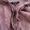 Savida Rozmiar 8 (36) Kolor Fioletowy Split Crew Neck Tunika Zapinana Bluzka Krótki rękaw Materiał Wiskoza 100%
