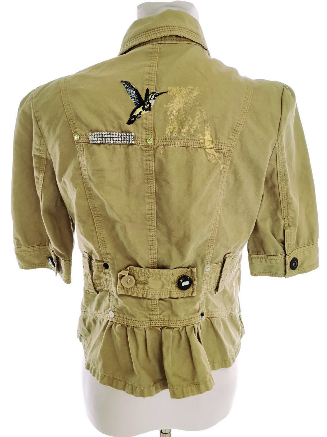 IMG_20210527_151506.jpg River island Rozmiar 12 (38) Kolor Khaki Kołnierz Żakiet z zapięciem Krótki rękaw Materiał Bawełna 100%