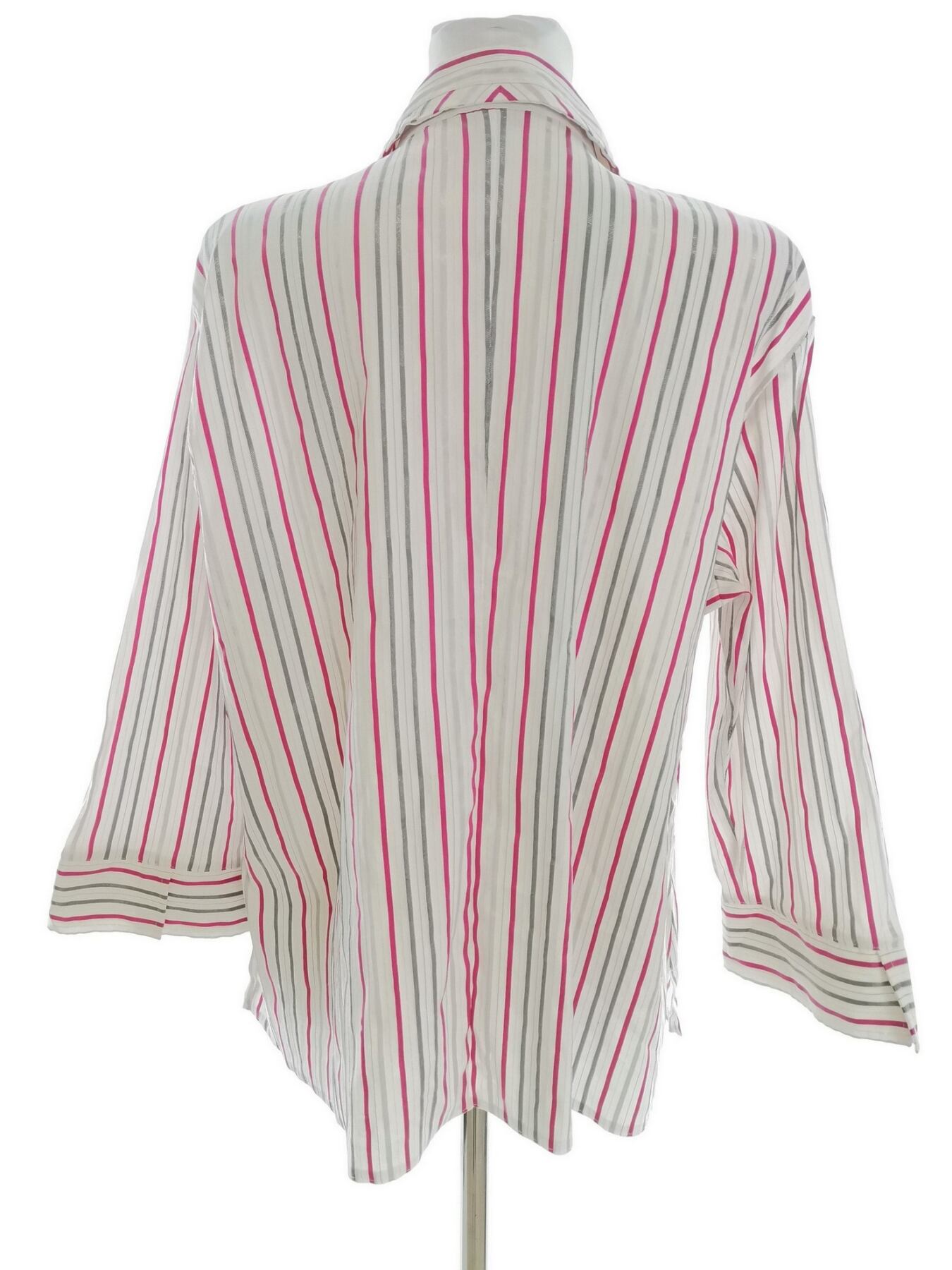 IMG_20210528_112034.jpg Gerry weber Rozmiar 46 Kolor Biały Pasy Kołnierz Koszula Zapinana Bluzka Rękaw 3/4 Materiał Bawełna