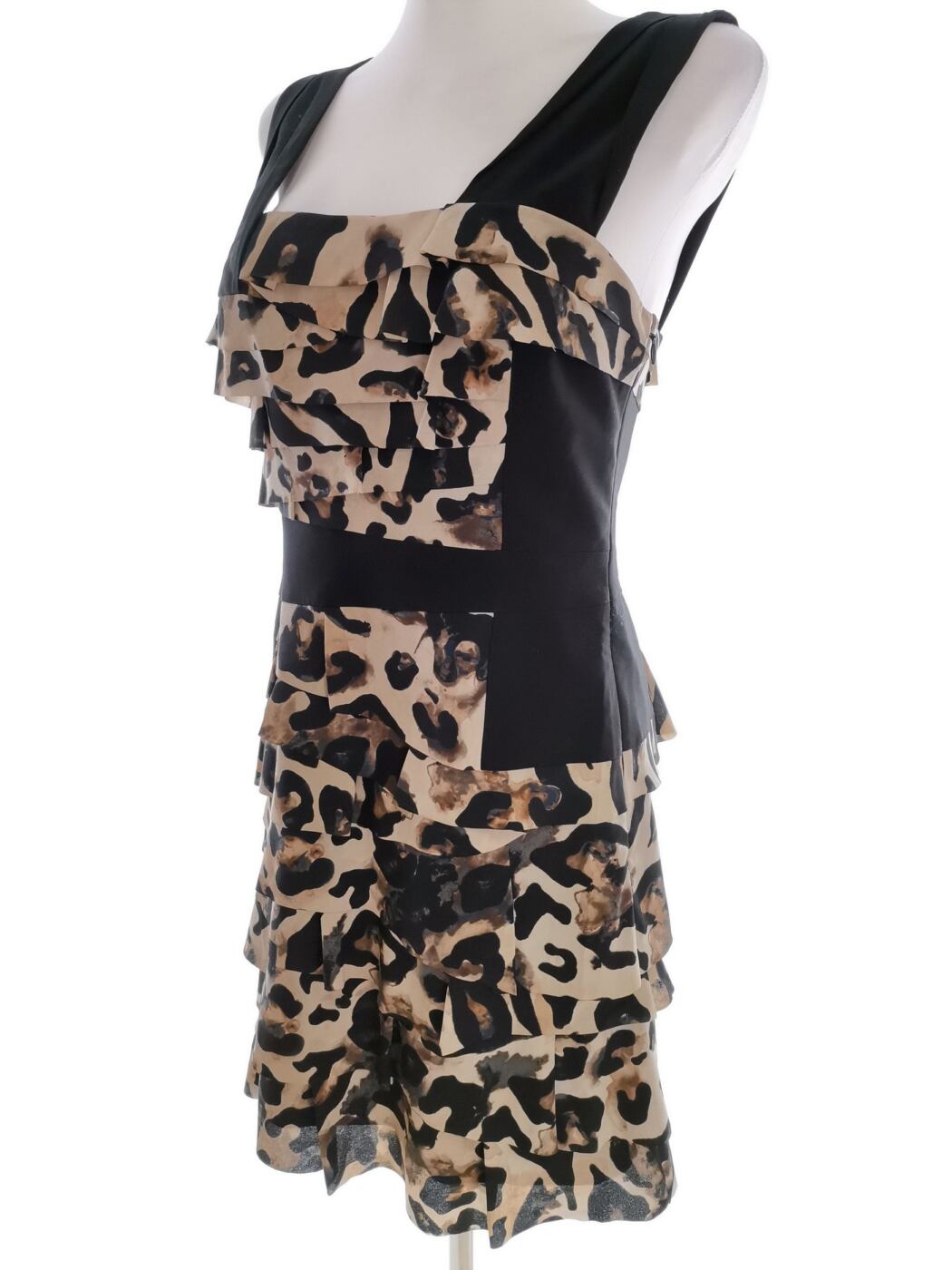 Karen MILLEN Rozmiar 10 (38) Kolor Czarny Kwadratowy dekolt Sukienka Ołówkowa Bezrękawnik Do Kolan Karen MILLEN Rozmiar 10 (38) Kolor Czarny Kwadratowy dekolt Sukienka Ołówkowa Bezrękawnik Do Kolan