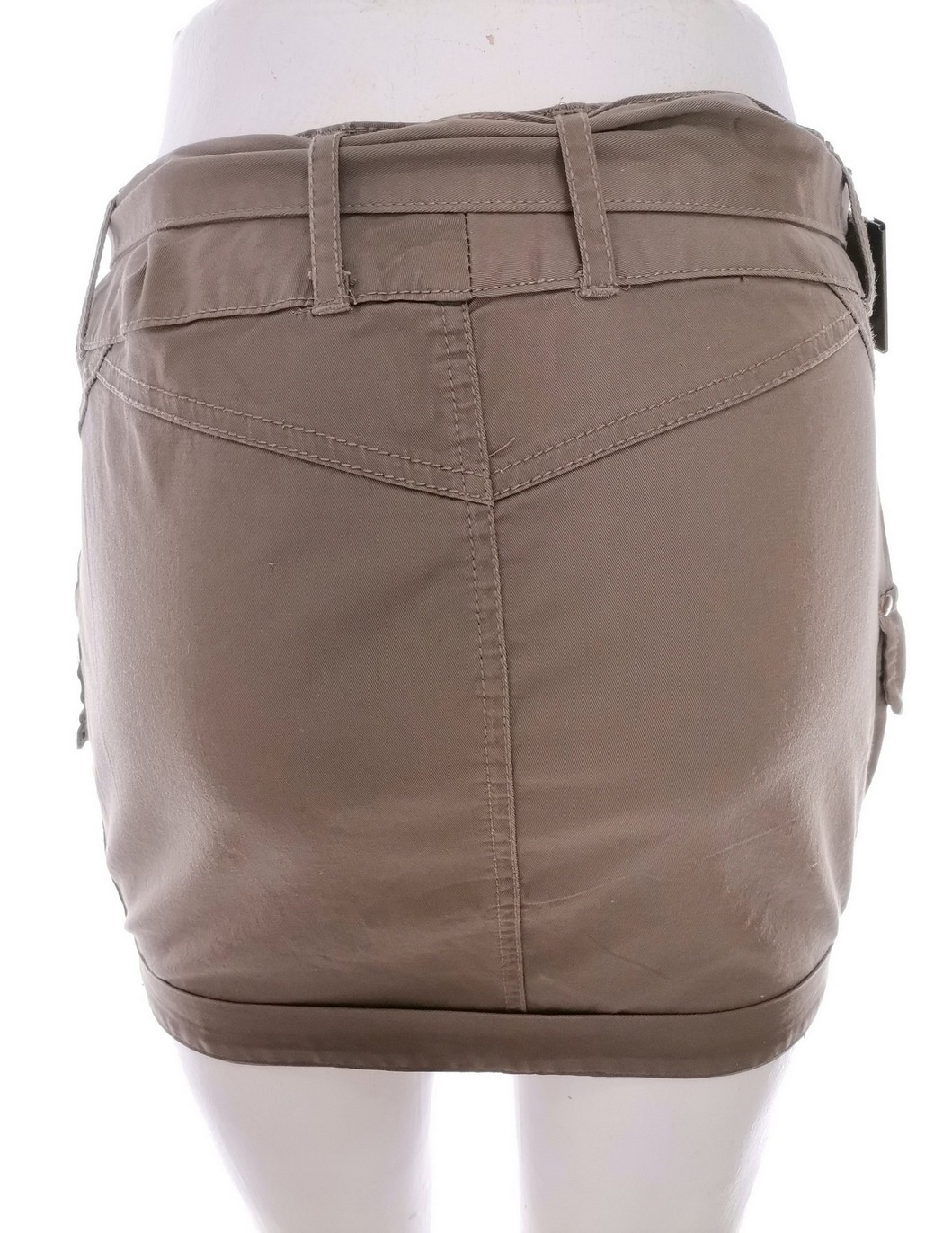 Pull and Bear Rozmiar 36 Kolor Khaki Spódnica Mini Krótka Materiał Bawełna