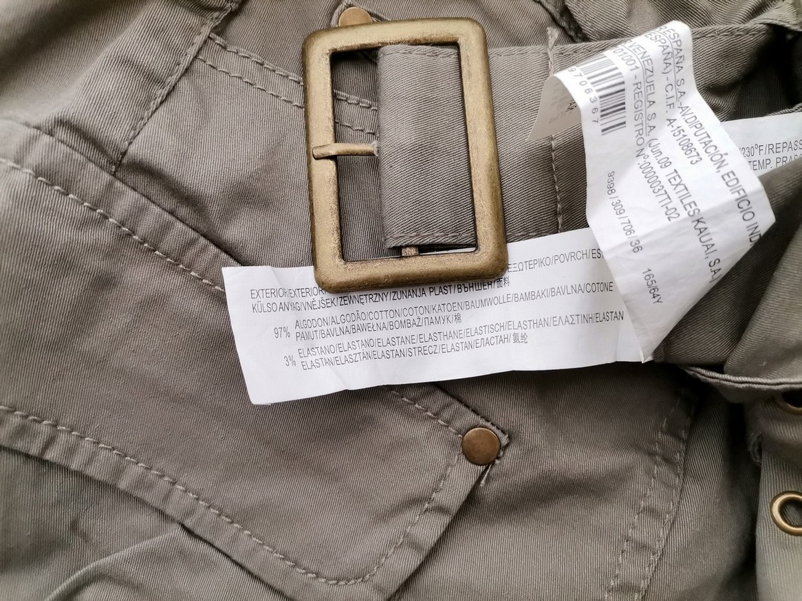 Pull and Bear Rozmiar 36 Kolor Khaki Spódnica Mini Krótka Materiał Bawełna