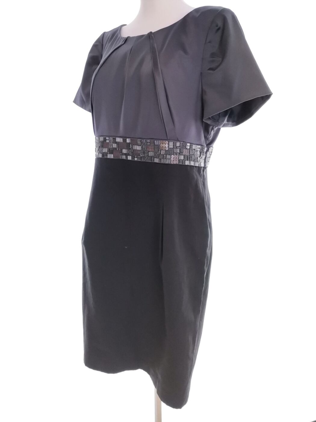 Betty Jackson Black Rozmiar 16 (44) Kolor Granatowy Okrągły dekolt Sukienka Sheath Krótki rękaw Midi Betty Jackson Black Rozmiar 16 (44) Kolor Granatowy Okrągły dekolt Sukienka Sheath Krótki rękaw Midi