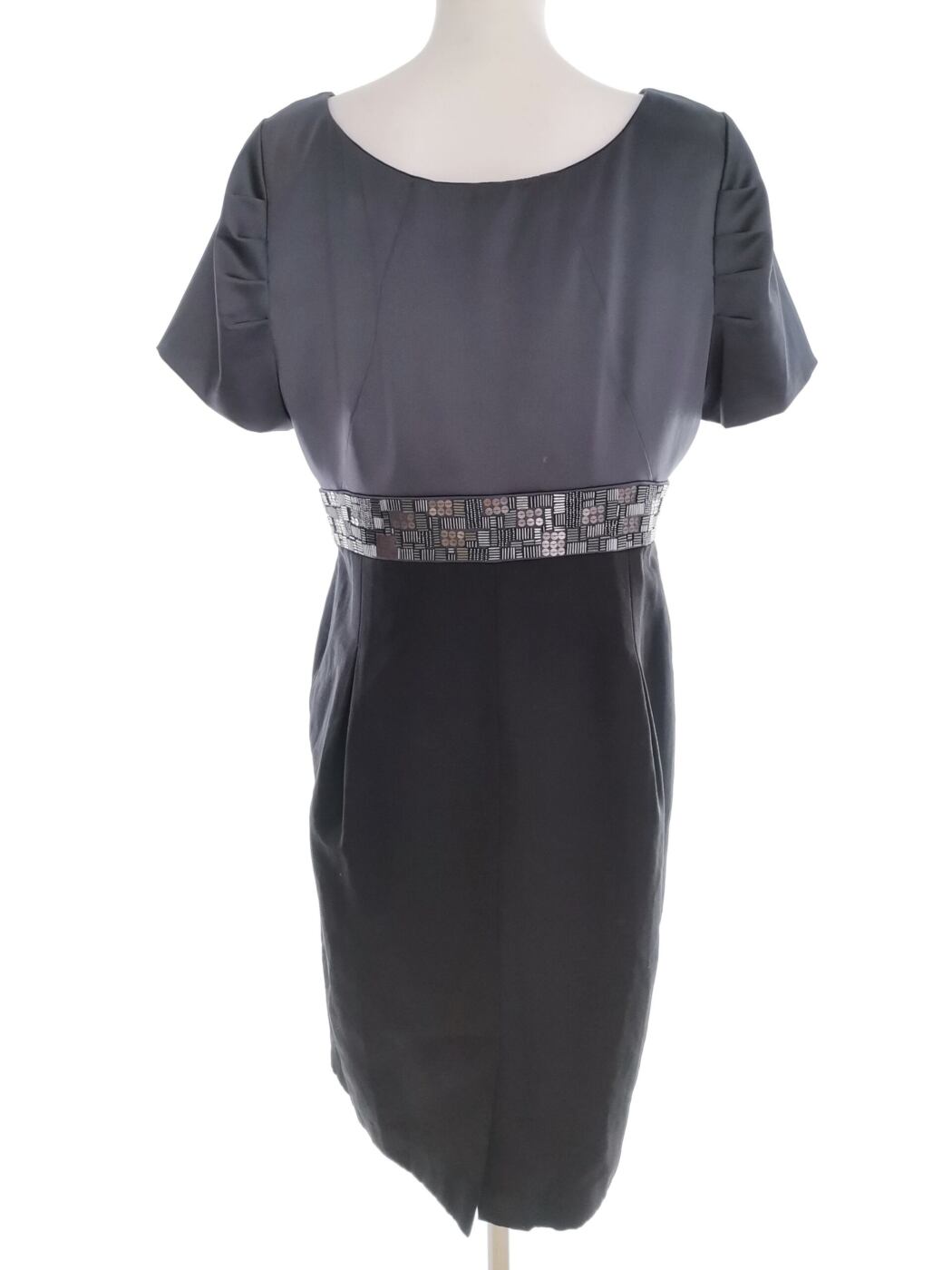 Betty Jackson Black Rozmiar 16 (44) Kolor Granatowy Okrągły dekolt Sukienka Sheath Krótki rękaw Midi Betty Jackson Black Rozmiar 16 (44) Kolor Granatowy Okrągły dekolt Sukienka Sheath Krótki rękaw Midi