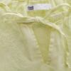 Flash Rozmiar L Kolor Limonkowa Zieleń Keyhole Crew Neck Bluzka Krótki rękaw Materiał Len 100%
