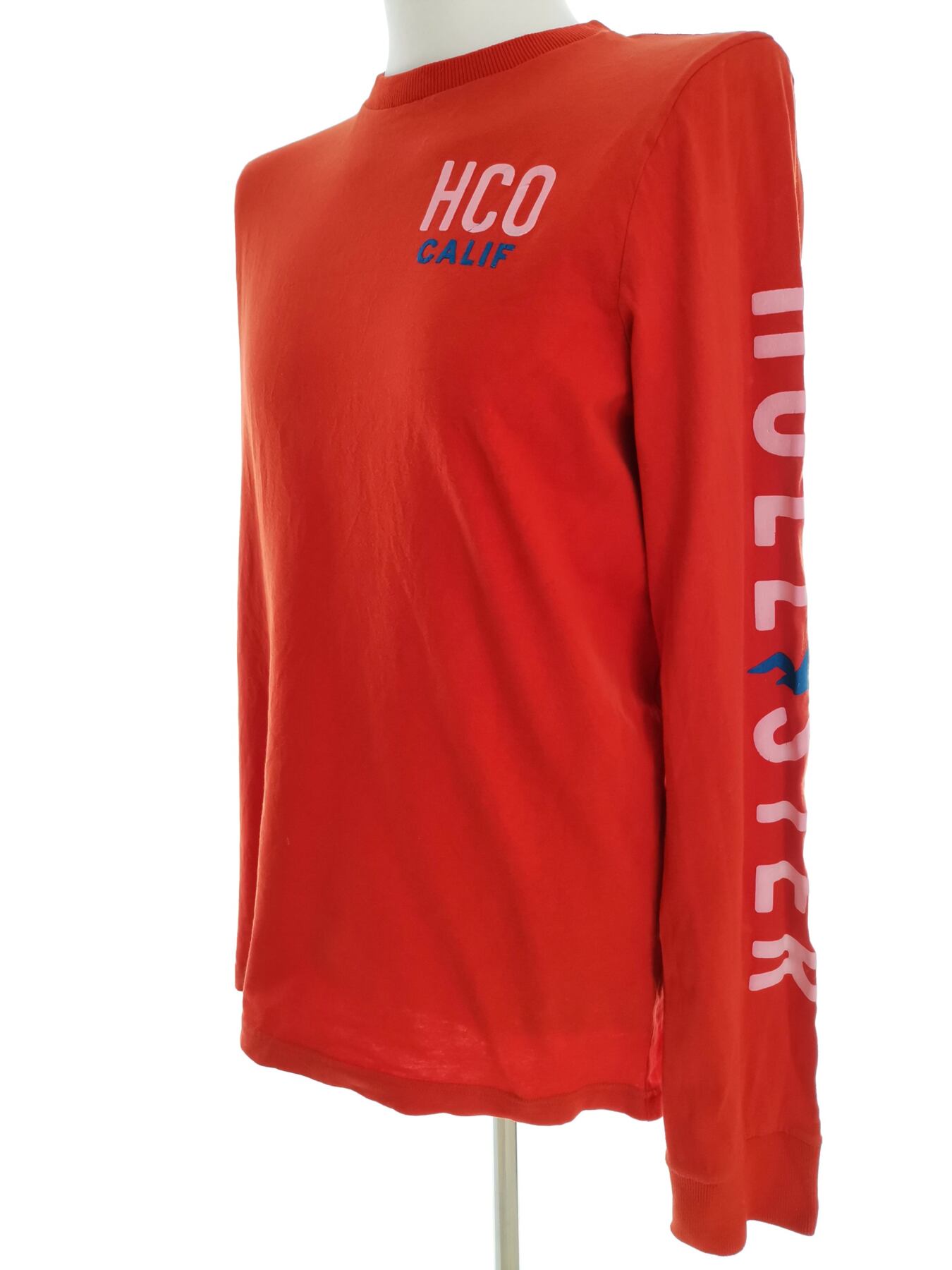 IMG_20210601_104343.jpg Hollister Rozmiar XL Kolor Pomarańczowy Męski Sweter Długi rękaw Materiał Bawełna 100%