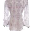 Odd molly Rozmiar 1 (36) Kolor Fioletowy Damask Paisley Split Crew Neck Bluzka Rękaw 3/4 Materiał Bawełna 100%