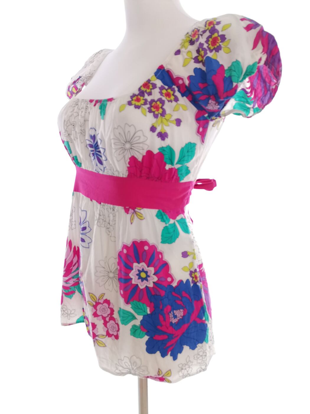IMG_20210601_145050.jpg Dorothy perkins Rozmiar 6 (34) Kolor Biały Kwadratowy dekolt Bluzka Peplum Krótki rękaw Materiał Bawełna