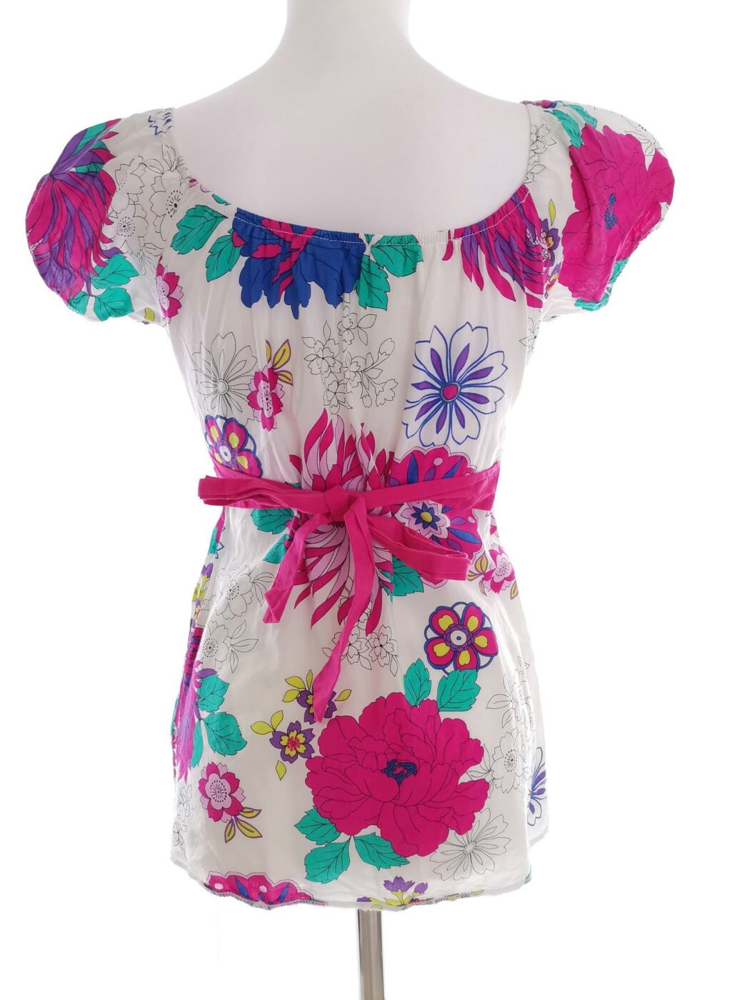 IMG_20210601_145055.jpg Dorothy perkins Rozmiar 6 (34) Kolor Biały Kwadratowy dekolt Bluzka Peplum Krótki rękaw Materiał Bawełna