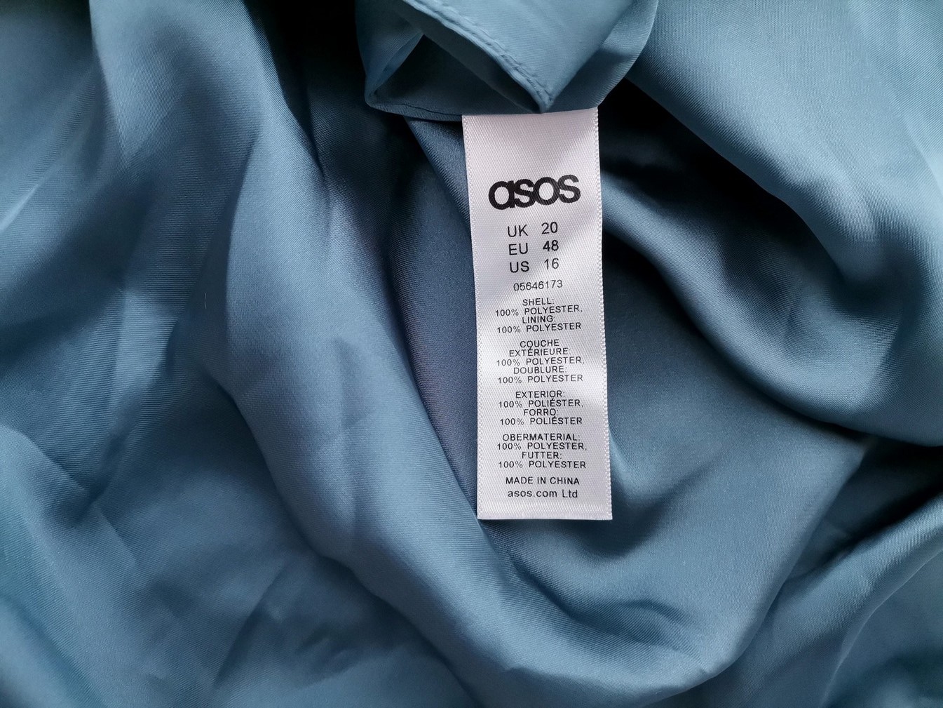 ASOS Rozmiar 20 (48) Kolor Niebieski W serek Sukienka Maxi Bezrękawnik Długa