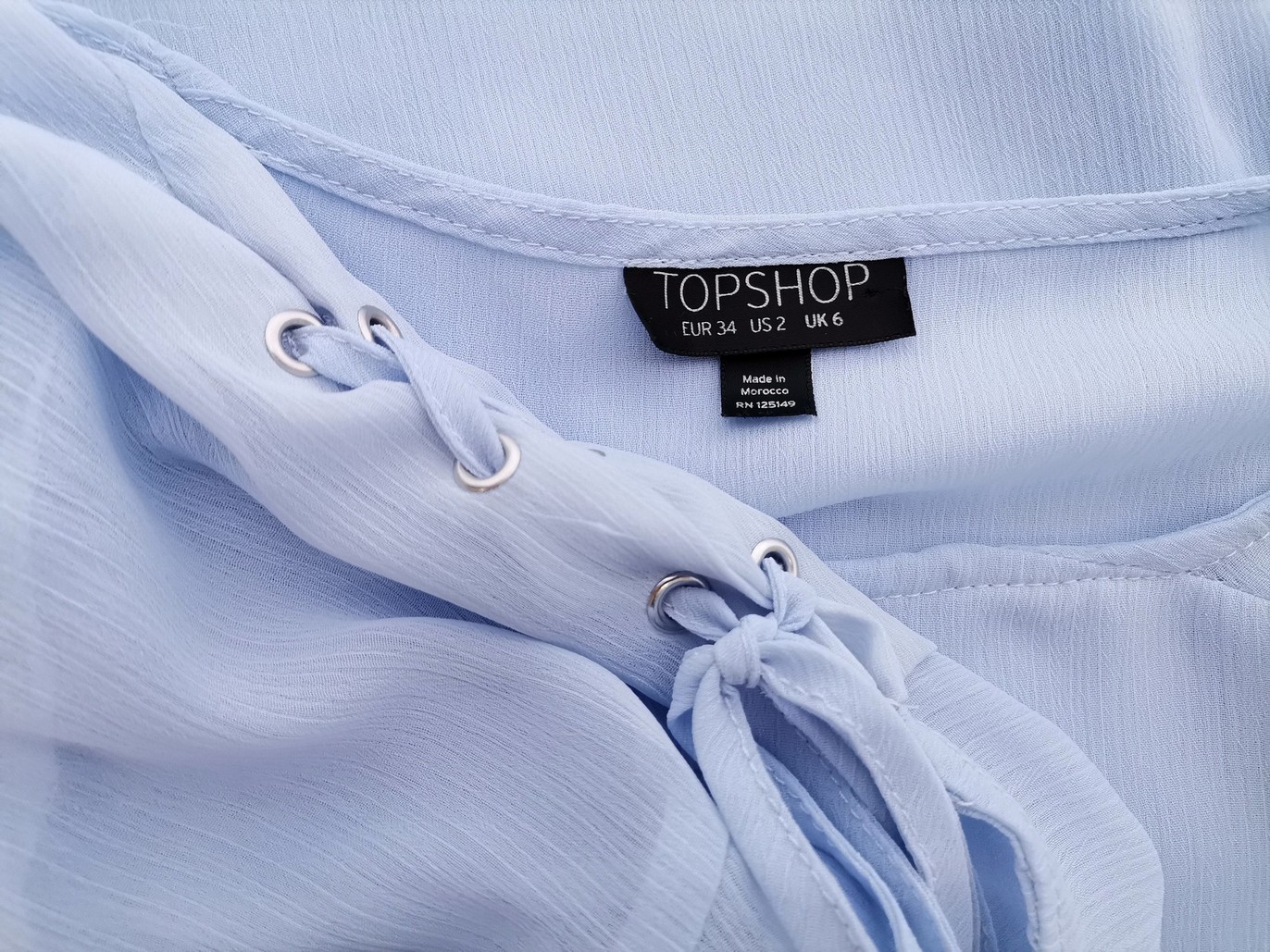 IMG_20210602_122657.jpg Topshop Rozmiar 34 Kolor Niebieski W łódkę Bluzka Rękaw 3/4