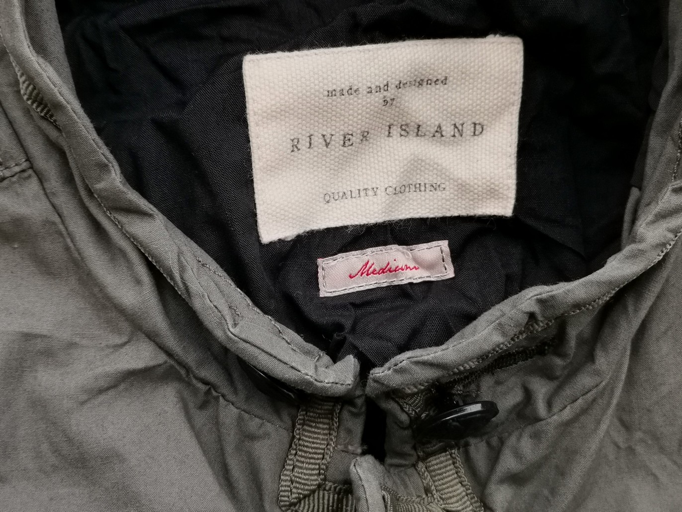 IMG_20210602_123204.jpg River island Rozmiar M Kolor Khaki Kurtka Długi rękaw Materiał Bawełna 100%