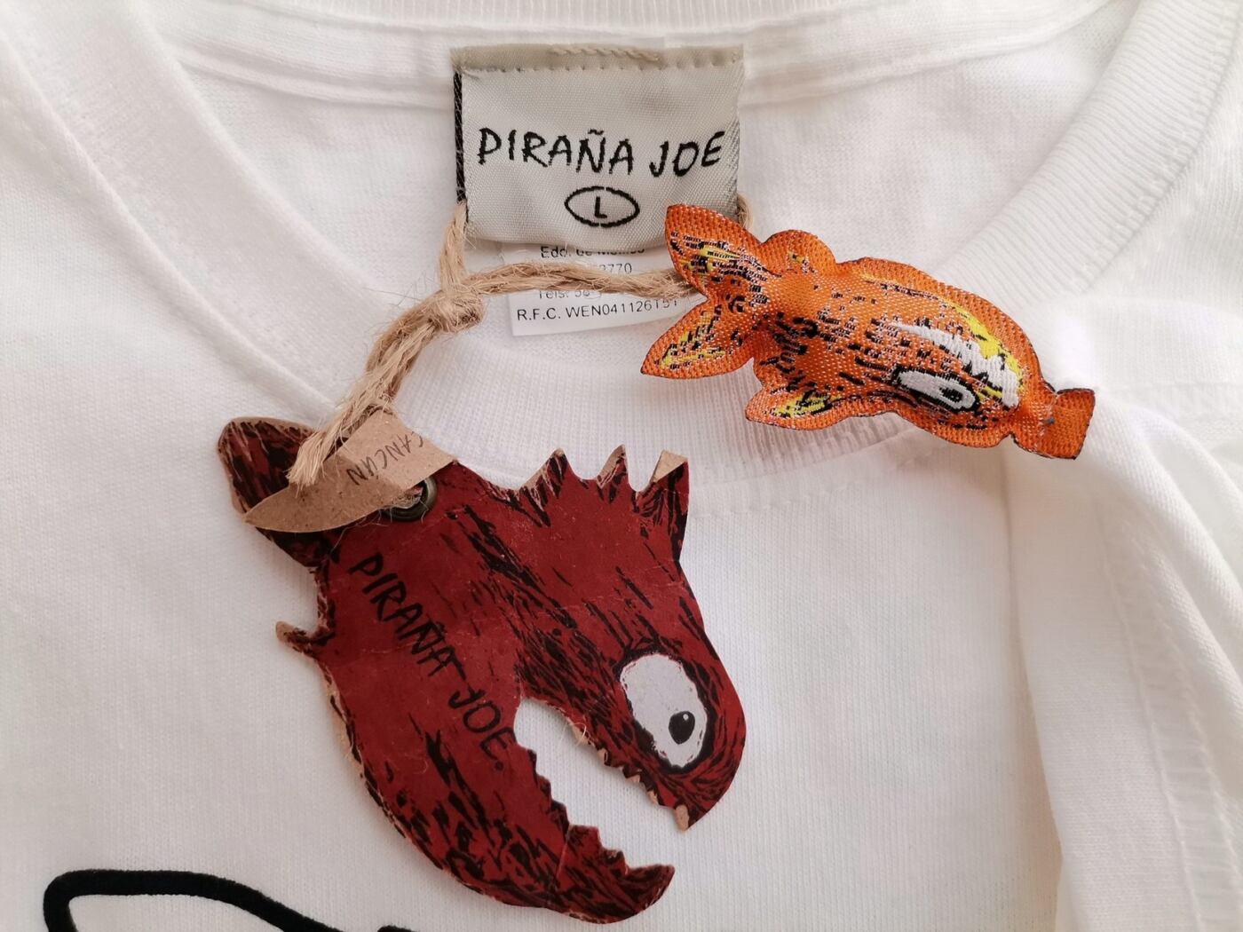 IMG_20210602_130416.jpg PIRANA JOE Rozmiar L Kolor Biały Crew Neck T-Shirt Krótki rękaw Materiał Bawełna 100%