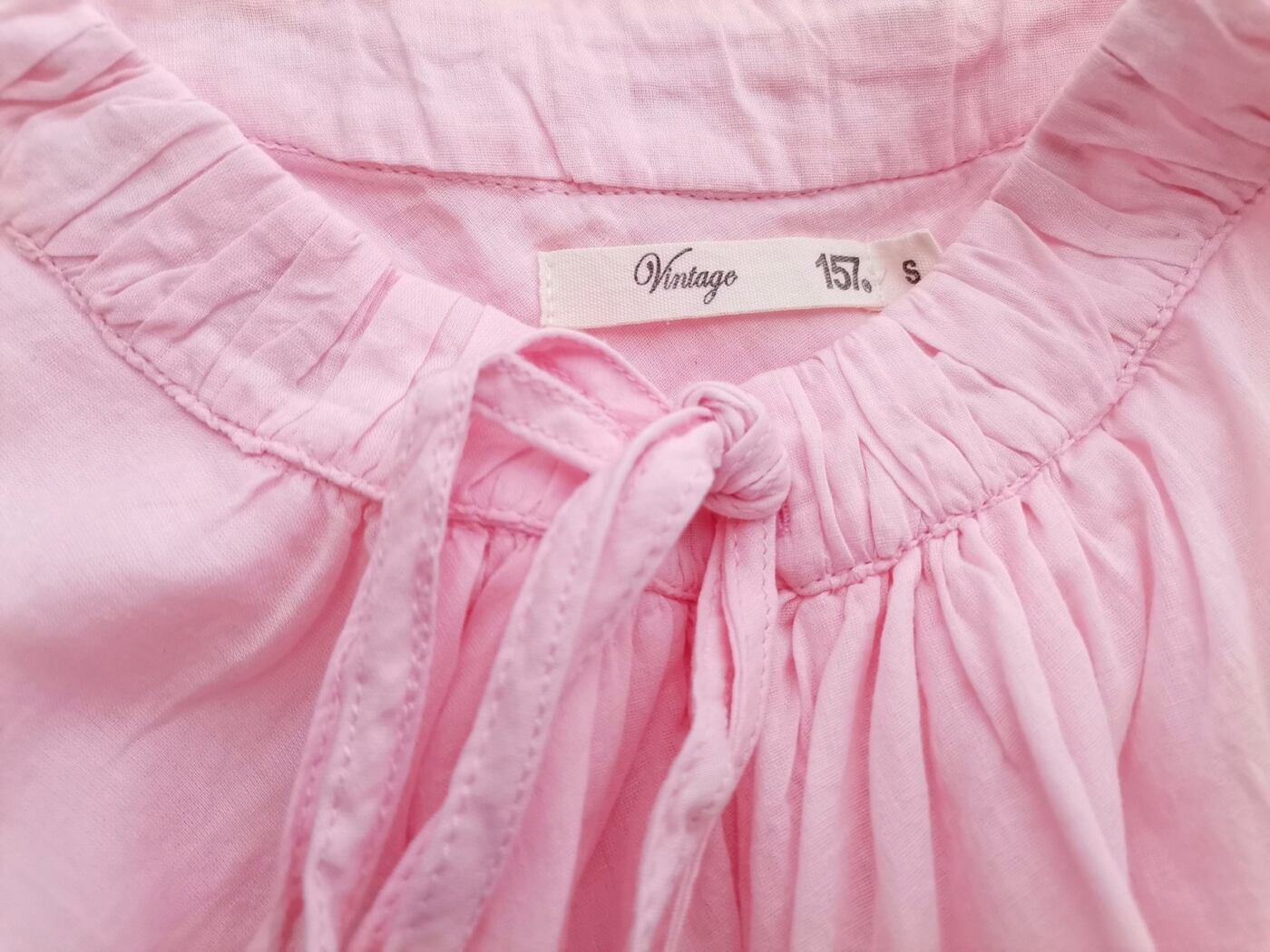 Vintage 157 Rozmiar S Kolor Różowy Okrągły dekolt Bluzka Bezrękawnik Materiał Bawełna 100%