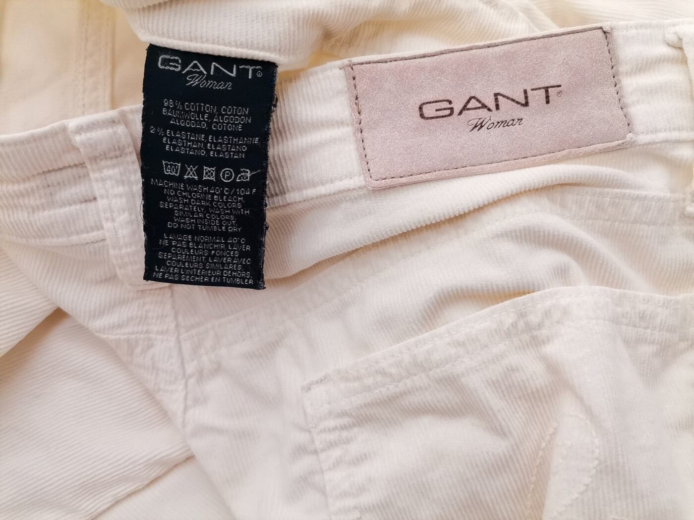 Gant Rozmiar W29 L30 Kolor Kremowy Spodnie Casual Materiał Bawełna