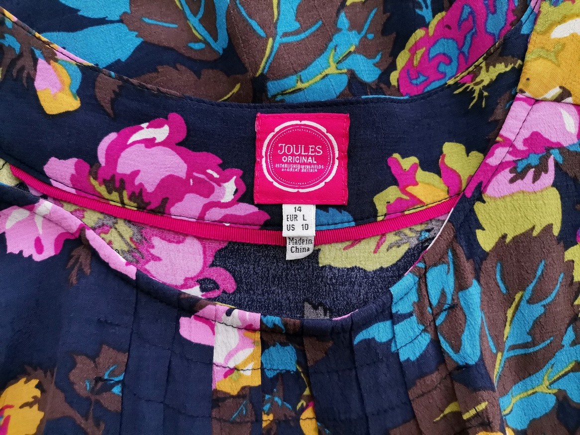Joules Rozmiar 14 (42) Kolor Granatowy Okrągły dekolt Tunika Bluzka Krótki rękaw Materiał Wiskoza 100% Joules Rozmiar 14 (42) Kolor Granatowy Okrągły dekolt Tunika Bluzka Krótki rękaw Materiał Wiskoza 100%