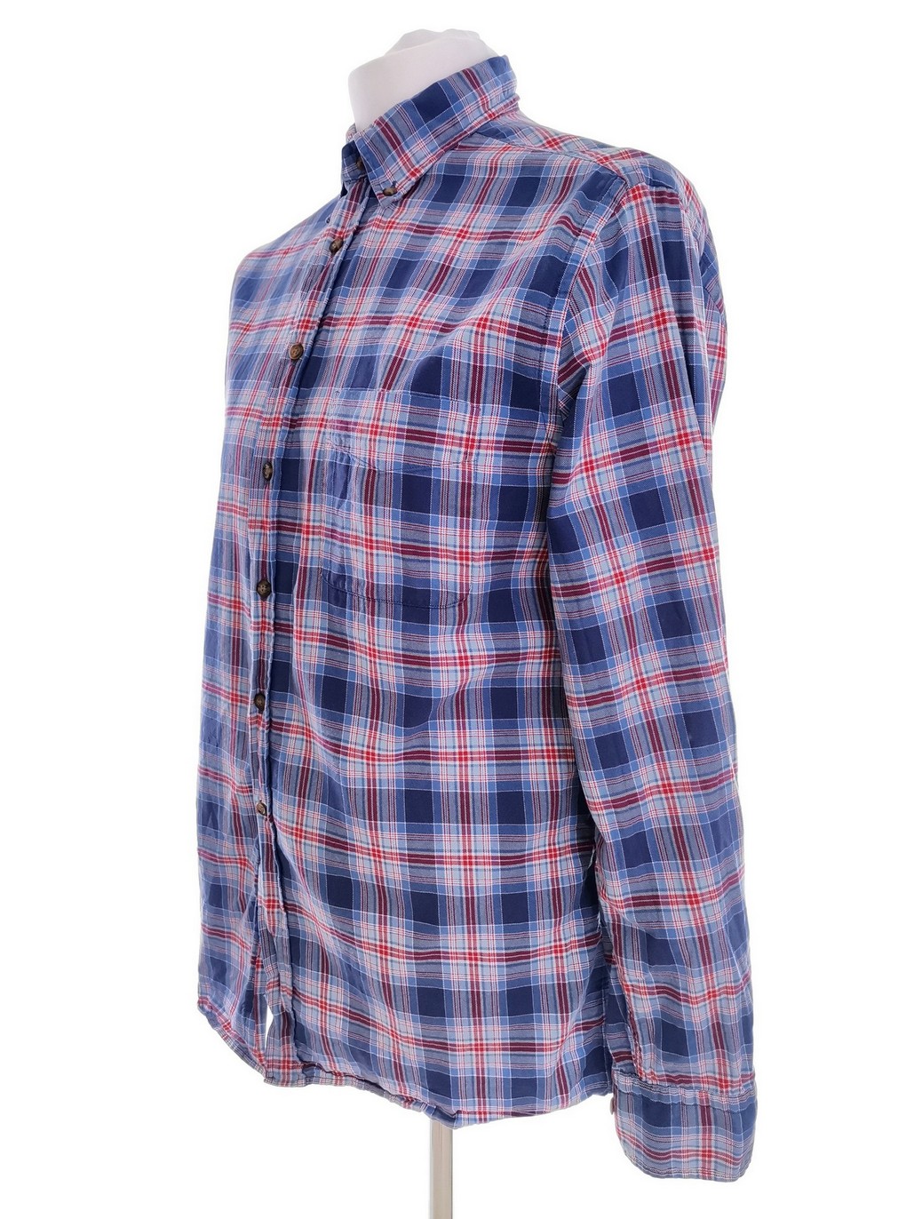 Gant Rozmiar M Kolor Niebieski Krata Kołnierz Męska Koszula Casual Długi rękaw Materiał Bawełna 100%