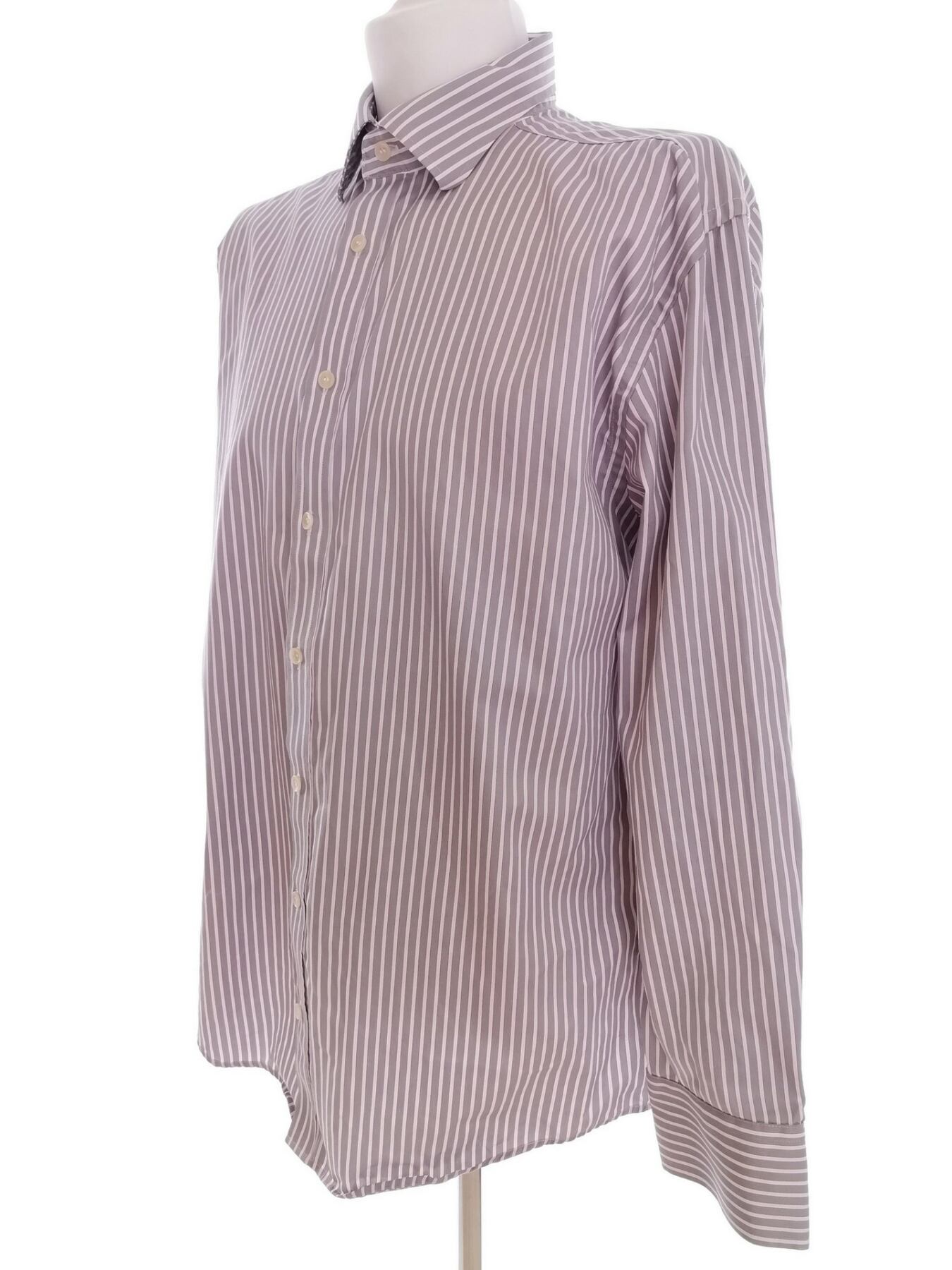 IMG_20210608_121606.jpg Ted Baker Rozmiar 17,5 (44,5) Kolor Szary Pasy Kołnierz Męska Koszula Elegancka Długi rękaw Materiał Bawełna 100%