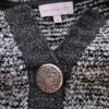 Rozmiar M Kolor Szary Split Crew Neck Żakiet z zapięciem Rękaw 3/4 Materiał Akryl
