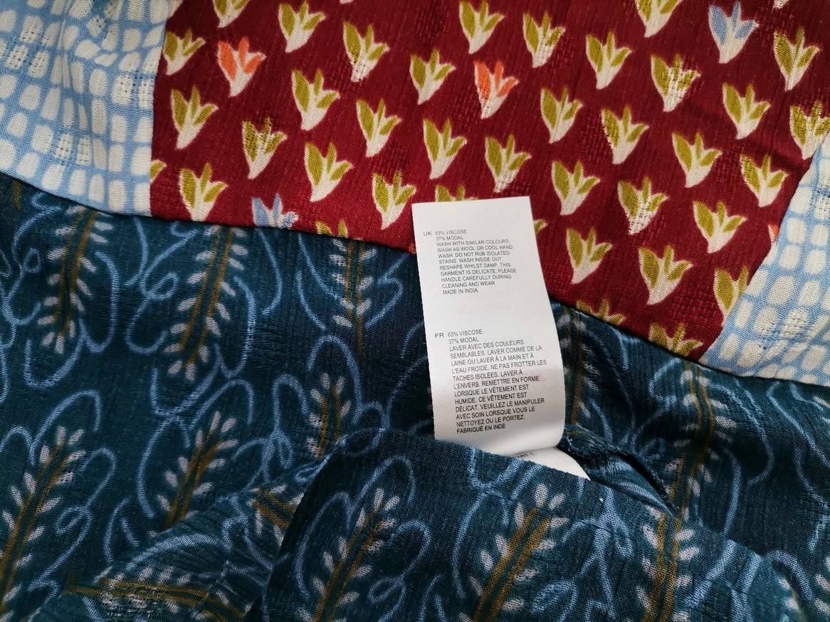 White stuff Rozmiar 12 (40) Kolor Niebieski Okrągły dekolt Sukienka Maxi Krótki rękaw Długa Materiał Wiskoza