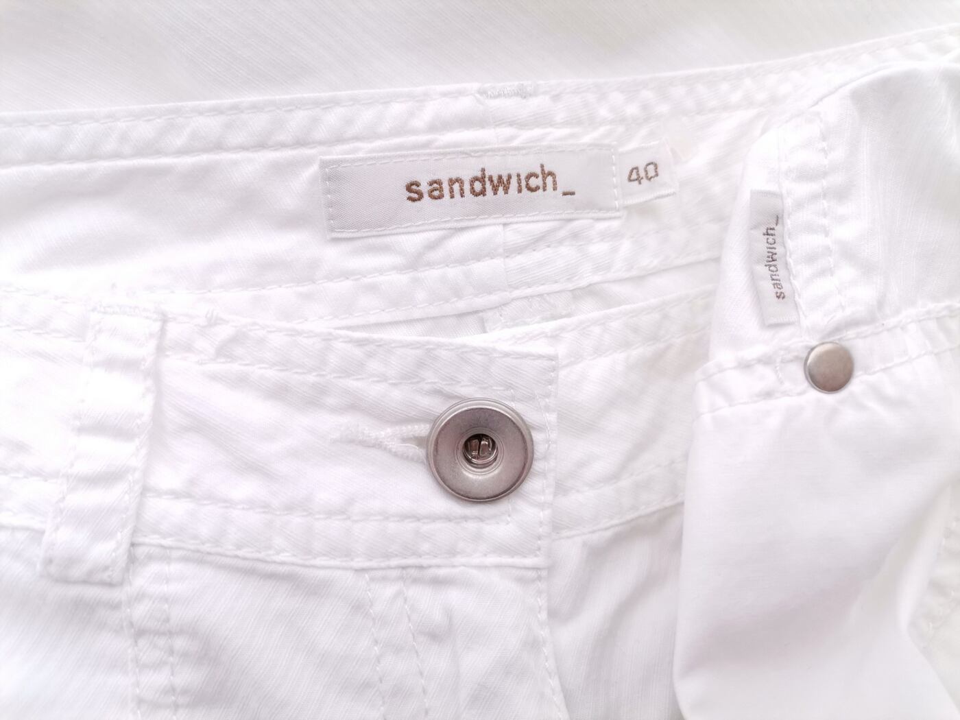 Sandwich Rozmiar 40 Kolor Biały Spodnie Eleganckie Materiał Bawełna 100%