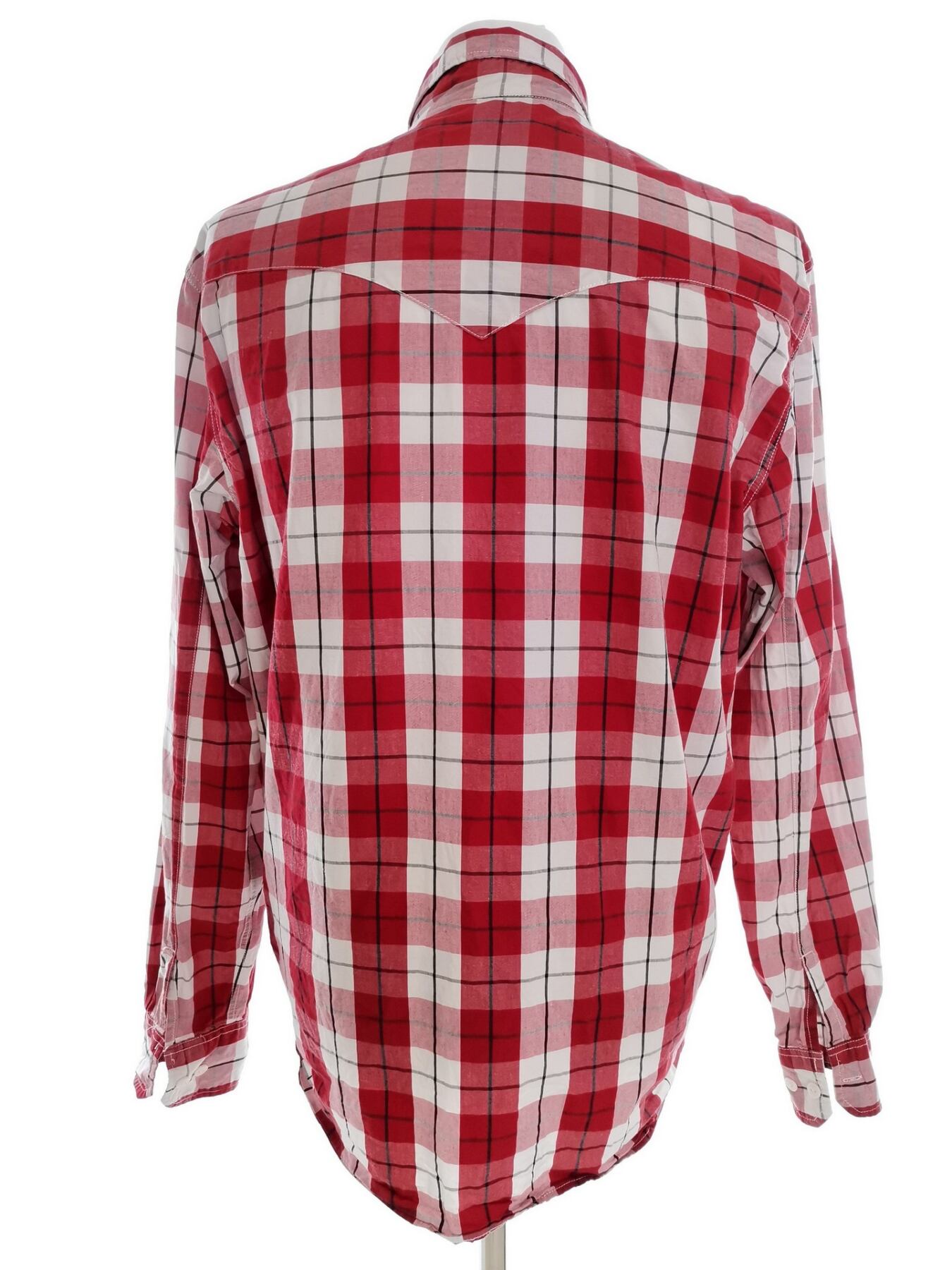 IMG_20210611_113107.jpg Levis Rozmiar XL Kolor Czerwony Krata Kołnierz Męska Koszula Casual Długi rękaw Materiał Bawełna 100%