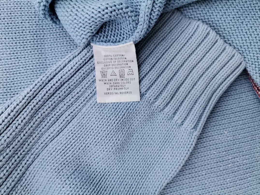 IMG_20210611_121559.jpg TOMMY HILFIGER DENIM Rozmiar L Kolor Niebieski Męski Sweter Długi rękaw Materiał Bawełna 100%