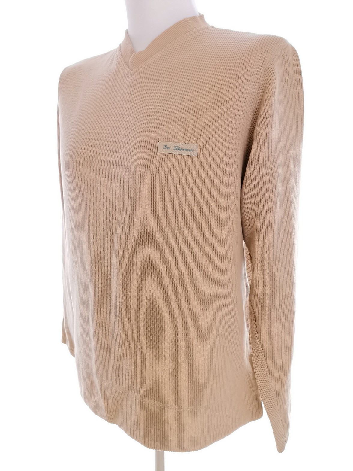 BEN SHERMAN Rozmiar 2 (M) Kolor Beżowy Męski Sweter Długi rękaw Materiał Bawełna