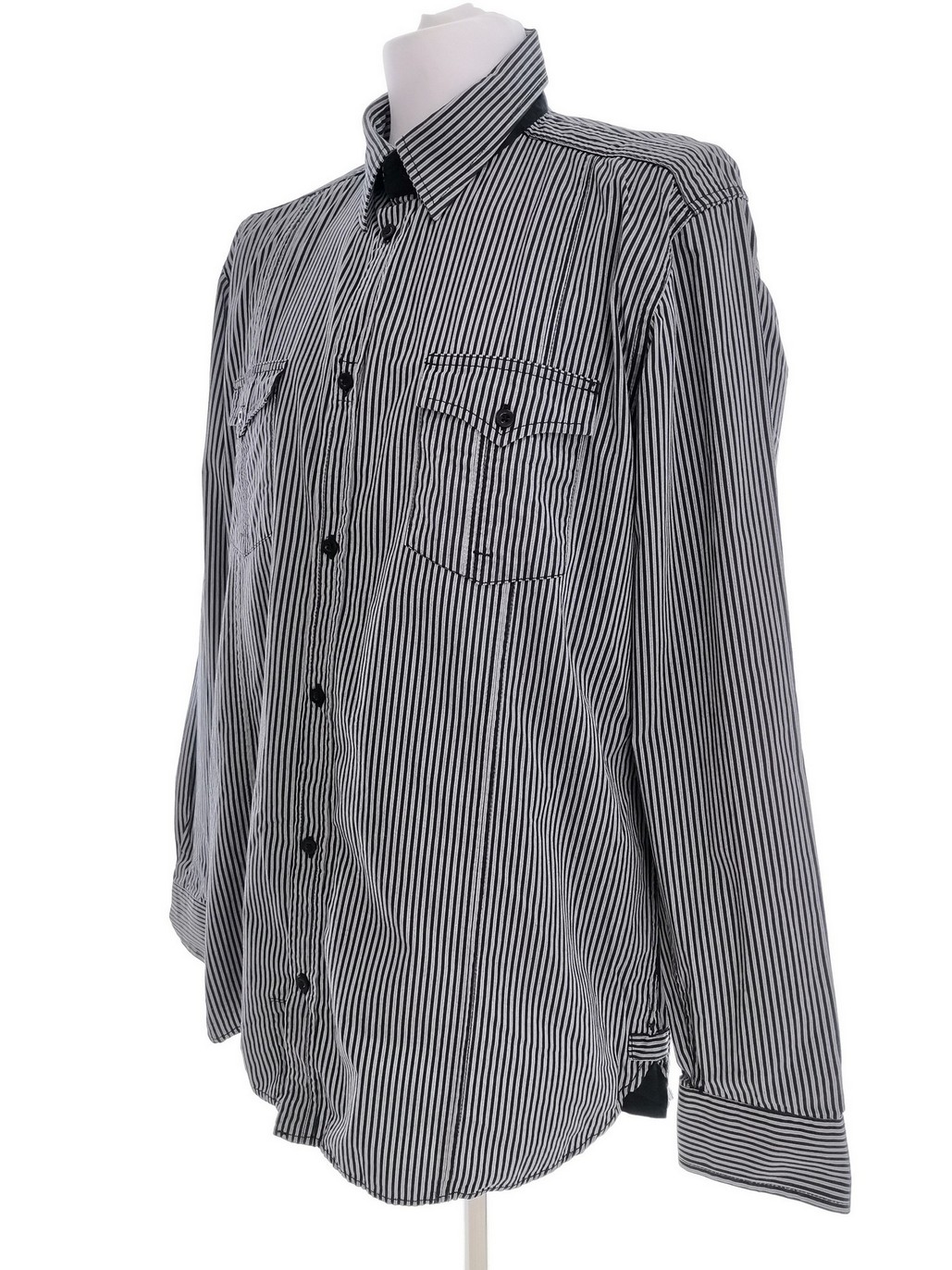 IMG_20210611_140224.jpg Jack & jones Rozmiar XXL Kolor Czarny Pasy Kołnierz Męska Koszula Casual Długi rękaw Materiał Bawełna 100%