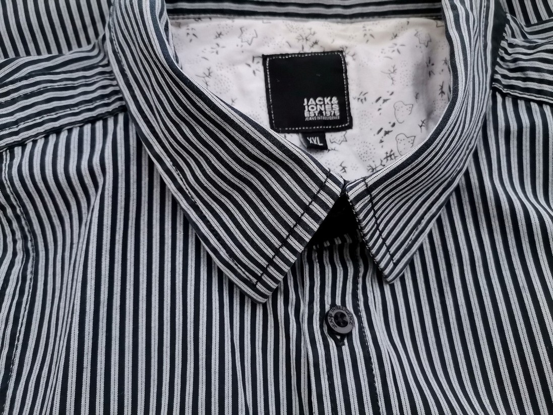IMG_20210611_140248.jpg Jack & jones Rozmiar XXL Kolor Czarny Pasy Kołnierz Męska Koszula Casual Długi rękaw Materiał Bawełna 100%