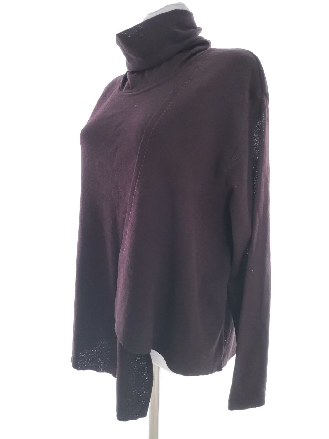 IMG_20210611_143341.jpg Crea Concept Rozmiar M Kolor Brązowy Golf Sweter Długi rękaw Materiał Wełna Merino Cienka dzianina