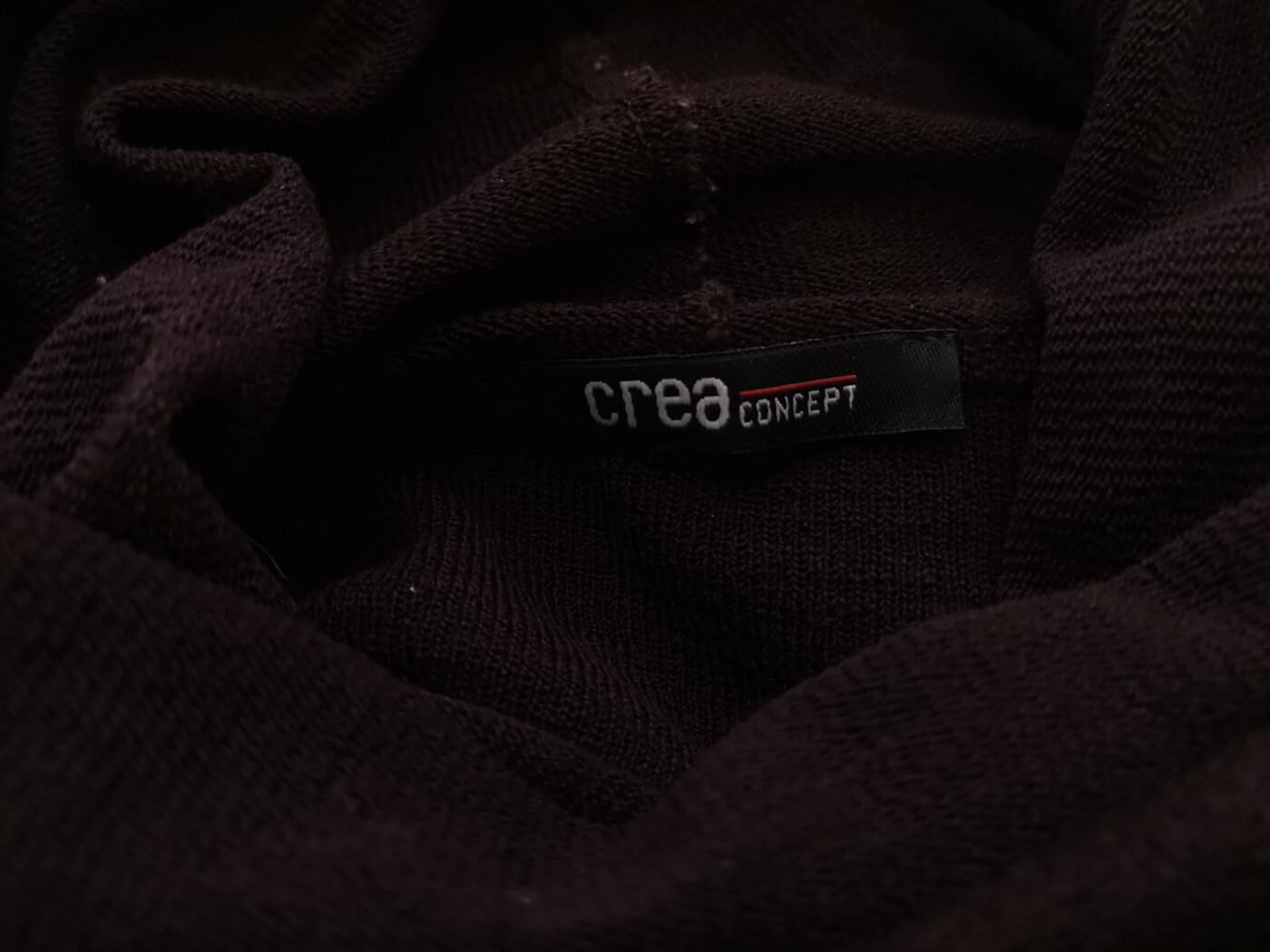 IMG_20210611_143402.jpg Crea Concept Rozmiar M Kolor Brązowy Golf Sweter Długi rękaw Materiał Wełna Merino Cienka dzianina