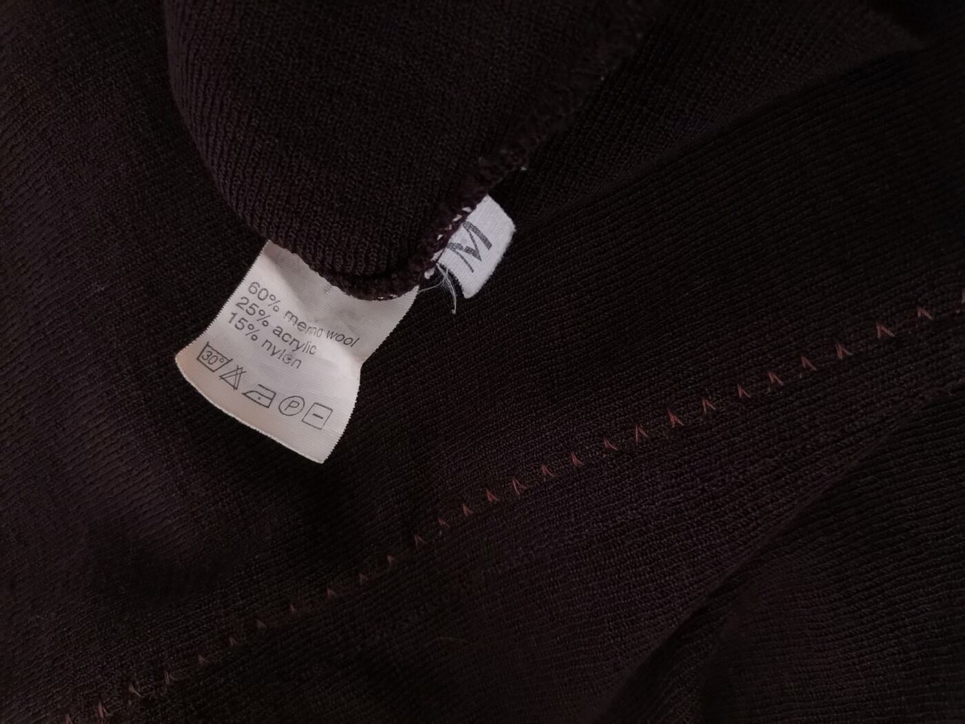 IMG_20210611_143415.jpg Crea Concept Rozmiar M Kolor Brązowy Golf Sweter Długi rękaw Materiał Wełna Merino Cienka dzianina