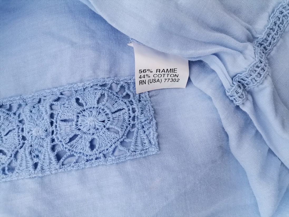 Zara Rozmiar XS Kolor Niebieski Okrągły dekolt Bluzka Rękaw 3/4 Materiał Ramie