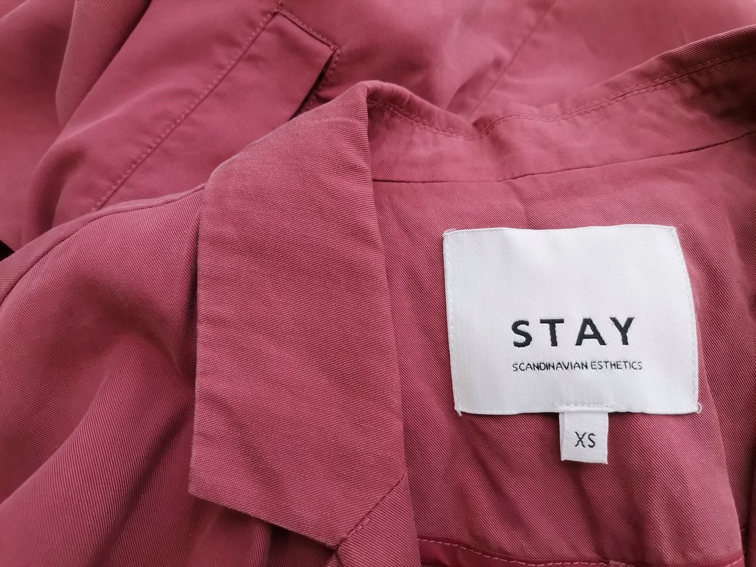STAY Rozmiar XS Kolor Różowy Płaszcz Długi rękaw Materiał Tencel 100%