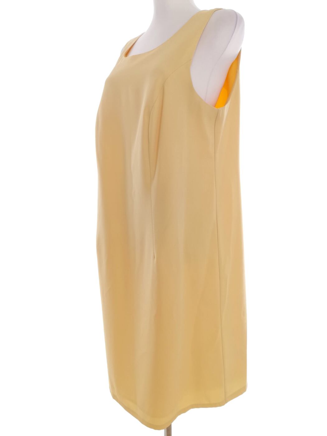 Essence Rozmiar 18 (44) Kolor Żółty Okrągły dekolt Sukienka Tank Top Bezrękawnik Midi